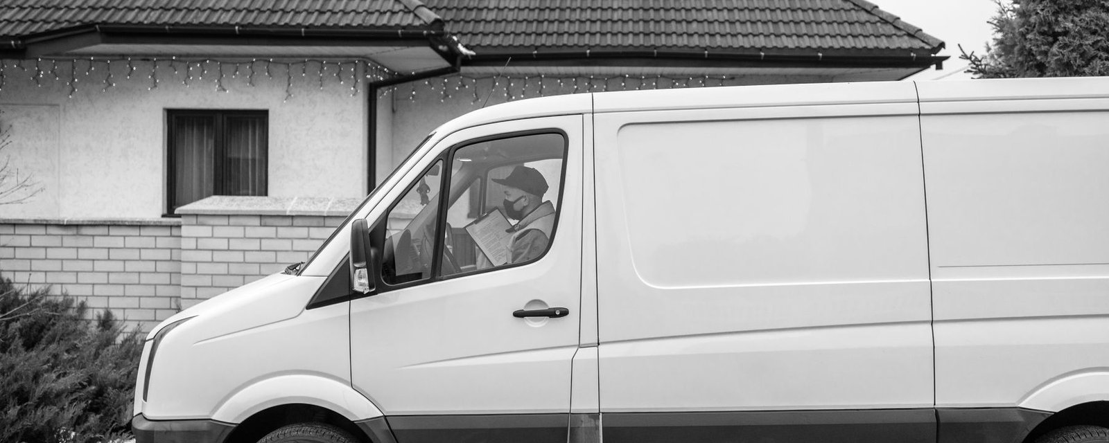 Service van parked outside a residential home